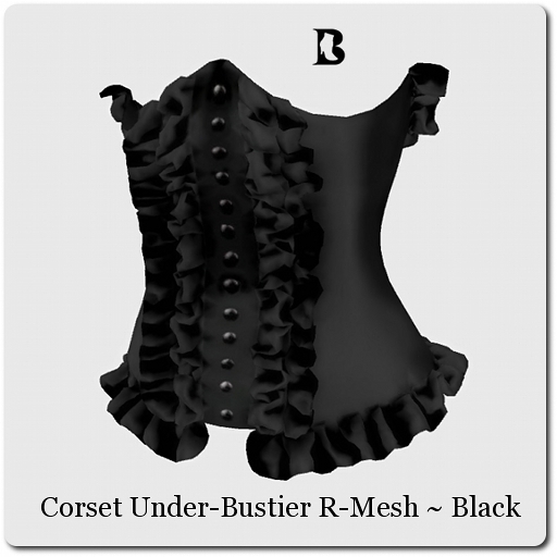Blackburns Corset Under-Bustier R-Mesh Black 6 Sizes