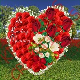 W45 In Loving Memory Red Roses Heart Wreath (Rezz Me)