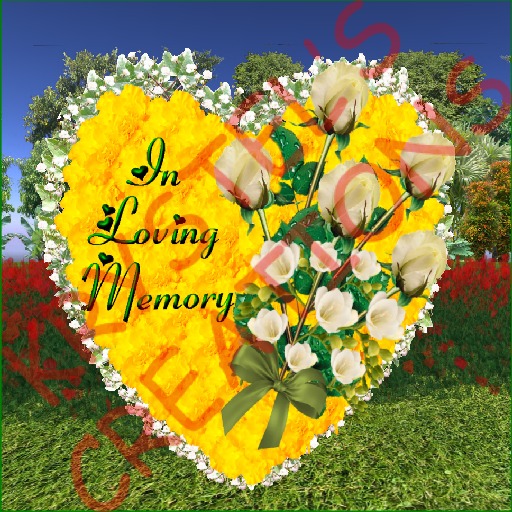 W46 In Loving Memory Yellow Carnations Heart Wreath (Rezz Me)