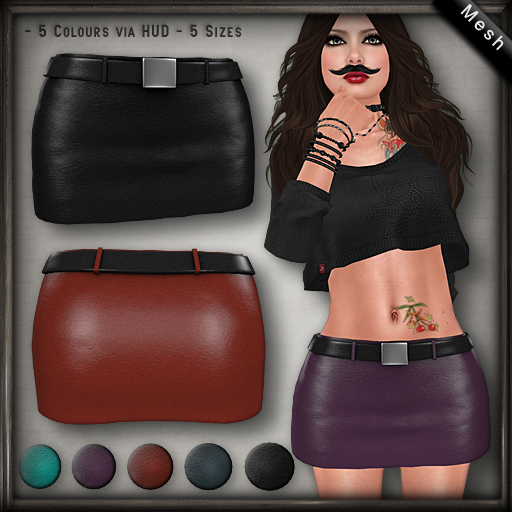 20.FIVE Mesh - Leather Skirt