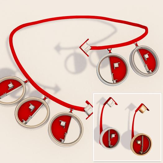 [HANDverk]Bauhaus Face Jewelry Set.red