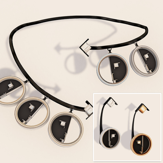 [HANDverk]Bauhaus Face Jewelry Set.black