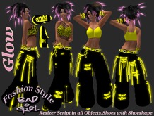 Bad Girl Dance-Pants Glow Complete Outfit gelb