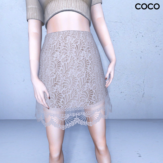 *COCO*_LaceSkirt_Beige
