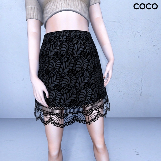 *COCO*_LaceSkirt_Black