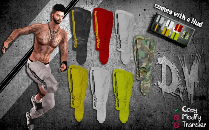 [DV] Jogging Pants for Men 7 Colors With Color Changer Hud