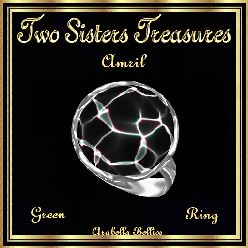 TST - AMRIL ART GLASS GREEN DIAMOND RING SYL
