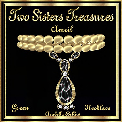 TST - AMRIL ART GLASS GREEN DIAMOND NECKLACE YG