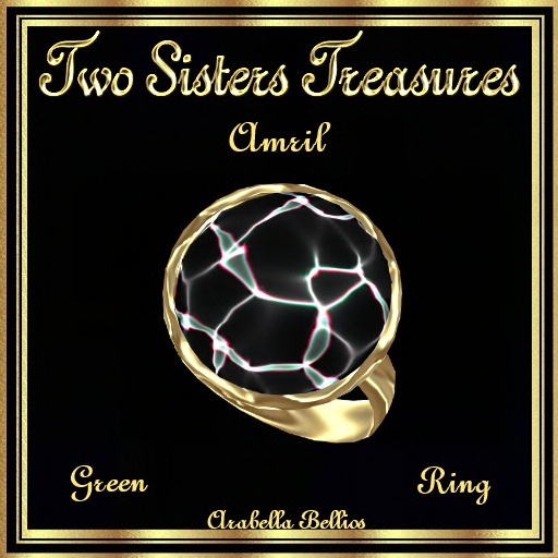 TST - AMRIL ART GLASS GREEN DIAMOND RING YG