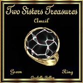 TST - AMRIL ART GLASS GREEN DIAMOND RING YG
