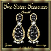 TST - AMRIL ART GLASS GREEN DIAMOND EARRINGS YG