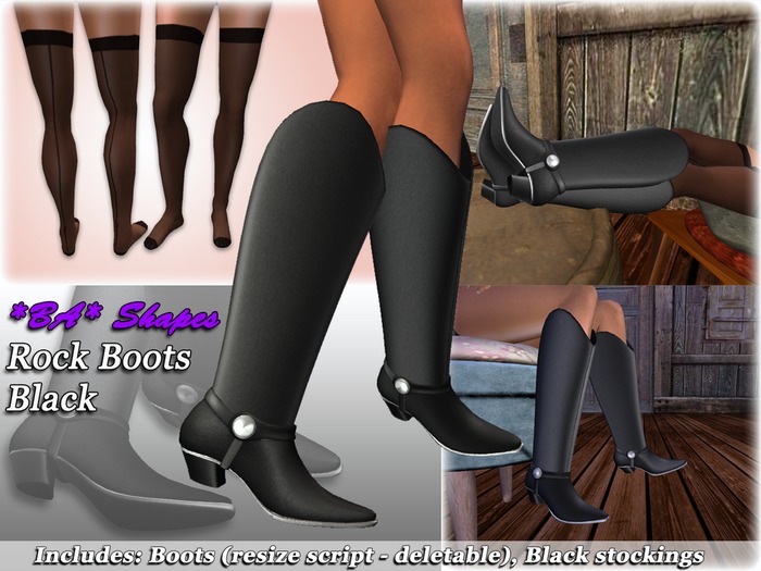 *BA* Shapes - Rock Boots Black