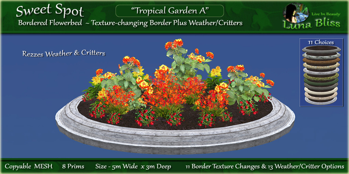 Sweet Spot - Tropical Garden A - MESH Flowerbed With Texture-changing Border