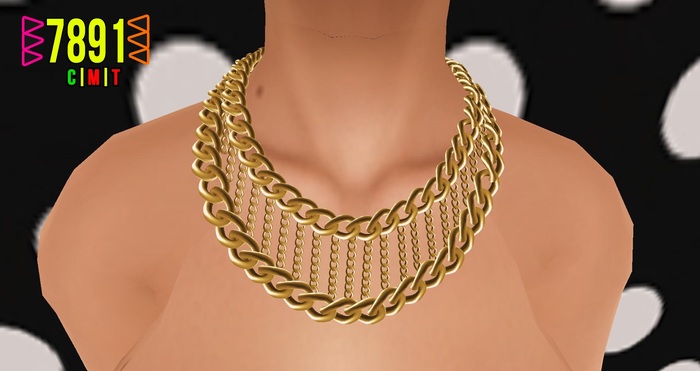 [7891.] Reply Necklace - Gold (W\Resize)
