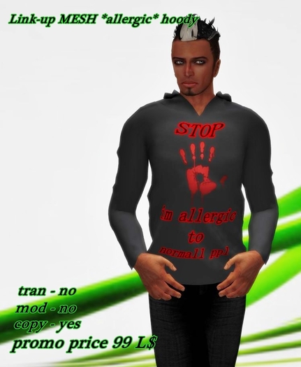 Link-up MESH *allergic* hoody