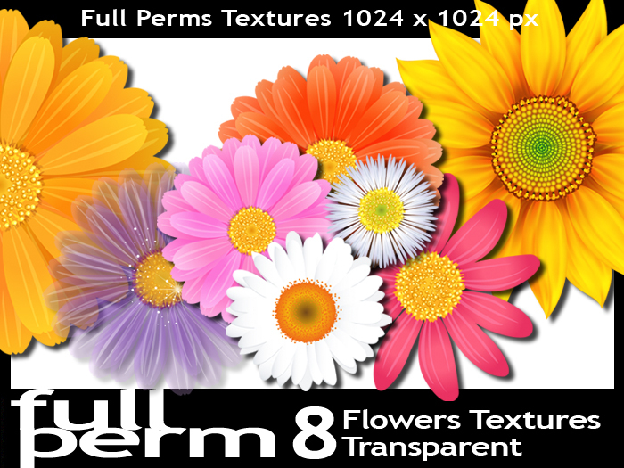 FULL PERM - 8 Textures Flowers 01