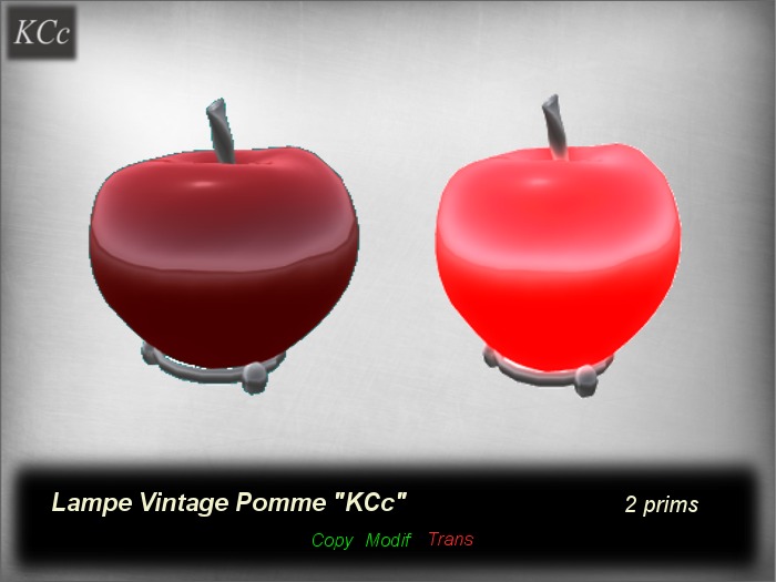 Lampe Vintage Pomme "KCc" 2 prims
