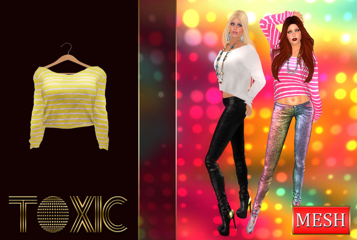 *TOXIC* Boatneck Sweater STRIPE YELLOW