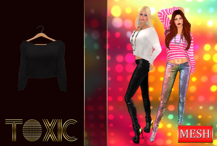 *TOXIC* Boatneck Sweater BLACK (Tote Bag)