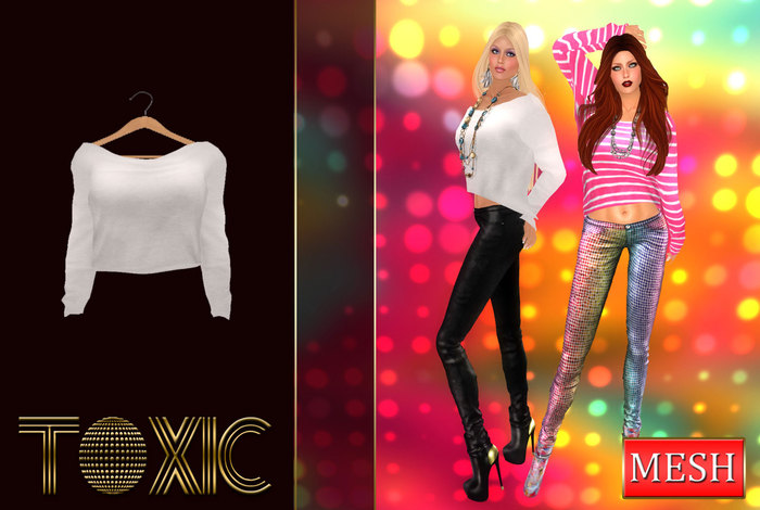 *TOXIC* Boatneck Sweater WHITE (Tote Bag)