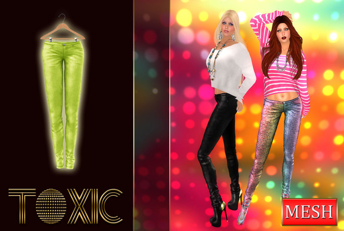 *TOXIC* Liquid Metalic Jeans Lime