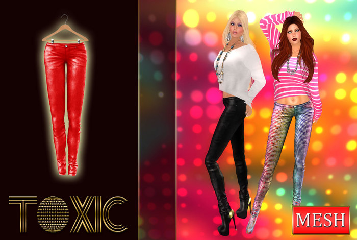 *TOXIC* Liquid Metalic Jeans Red