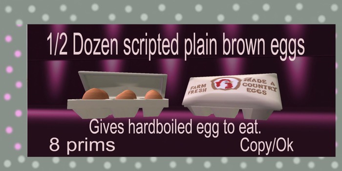 1/2 dozen  scripted  plain brown  eggs