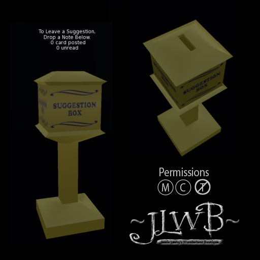 ~JLWB~ Suggestion Box (Brass) Boxed