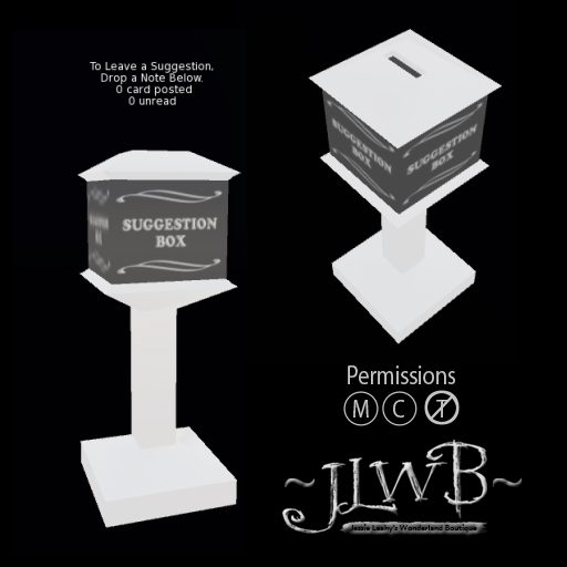 ~JLWB~ Suggestion Box (White) Boxed