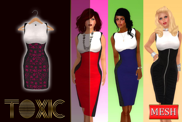 *TOXIC* Illusions Pencil Dress ROSES