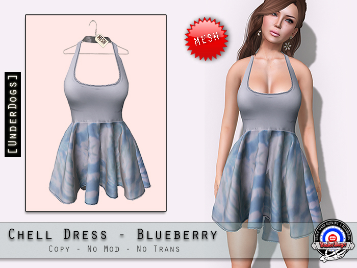 [UnderDogs] - Chell Dress - Blueberry - Mesh 