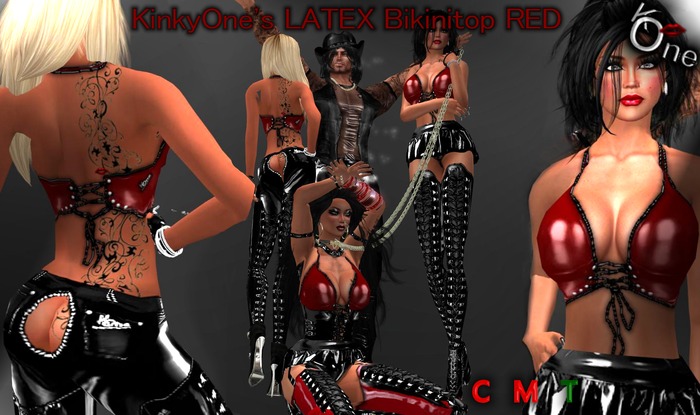KinkyOne's Bikinitop LATEX RED