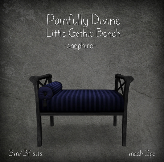 Painfully Divine Little Gothic Bench sapphire