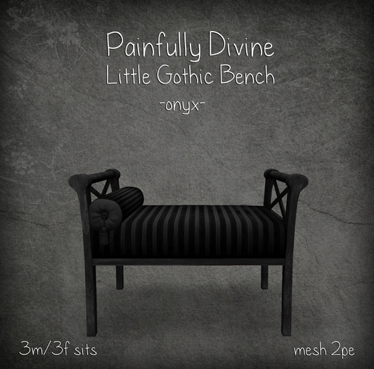 Painfully Divine Little Gothic Bench onyx
