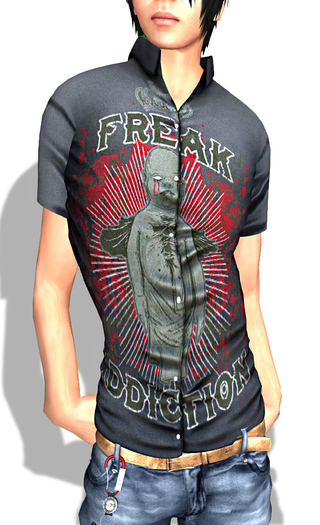 PIXLIGHTS-SHORT SLEEVES SHIRT ADDICTION 5 sizes + alpha