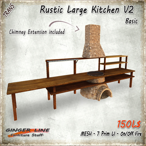 [Ginger Line] Rustic large kitchen V1 base (BOX)