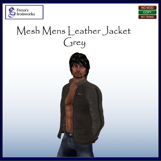 (BOX) FIW - Mesh Mens Leather Jacket - Blue