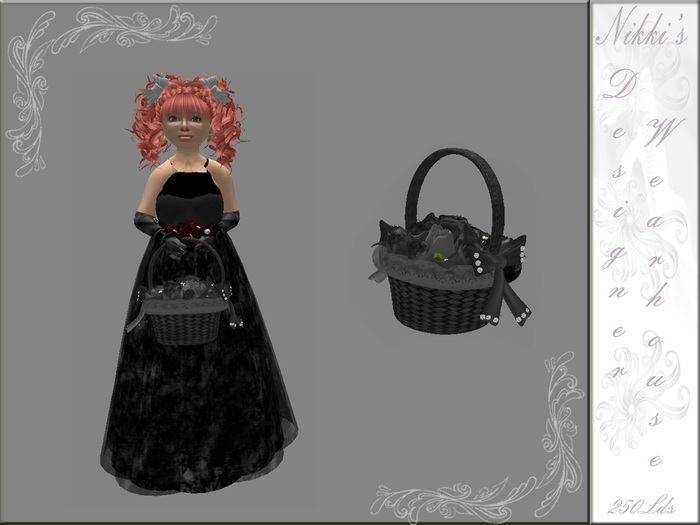 Black Flower Girl Basket