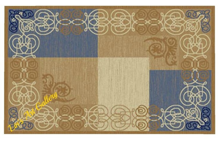 blue and beige rug