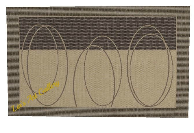 beige and cream circils rug