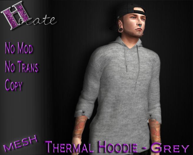 -HECATE- thermal hoodie - grey MESH