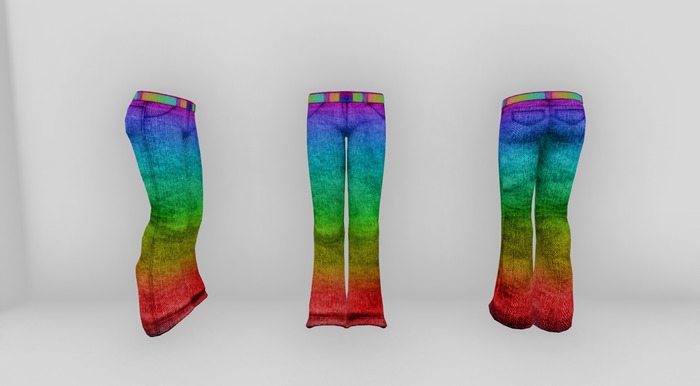 Apricot Paws meshDigi Jeans Mod - Rainbow