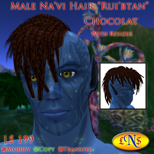 LNS Rui'btan Male Na'vi Hair - Chocolat