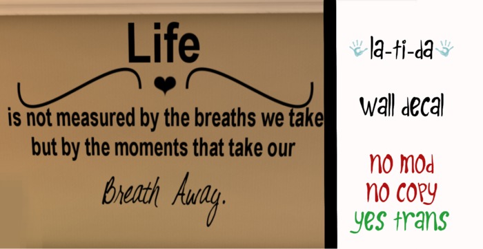 (La-Ti-Da) Life Wall Decal