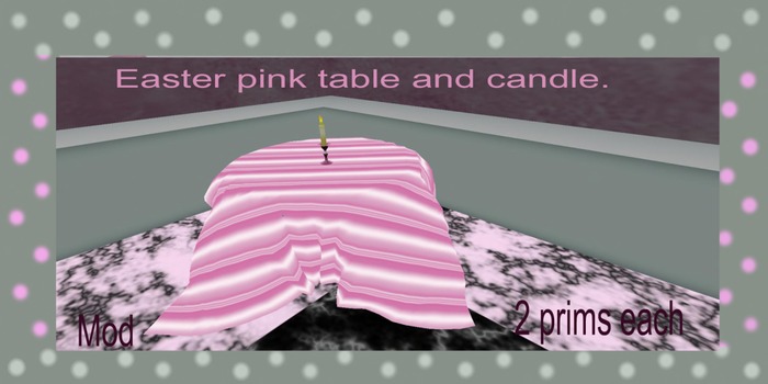 Easter table pink comes with candle
