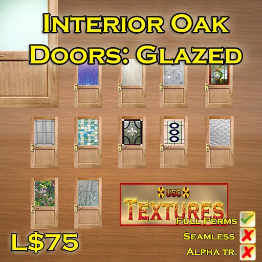 USC Textures - Interior Oak Glazed Doors 