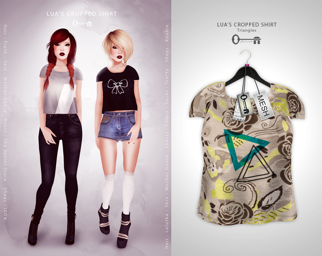  The Secret Store - Lua's Cropped Shirt - Triangles 