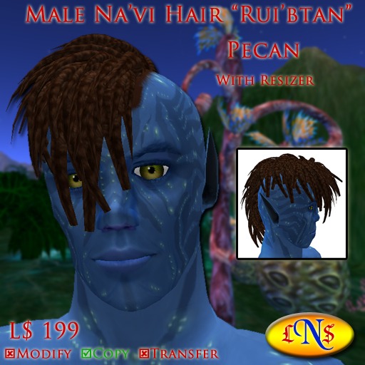 LNS Rui'btan Male Na'vi Hair - Pecan