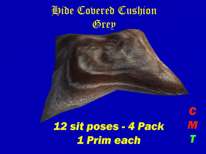 Hide Covered Cushions (4) - Grey