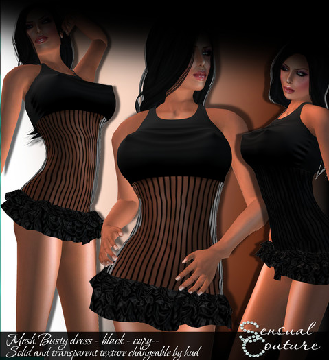 Mesh busty dress * black *
